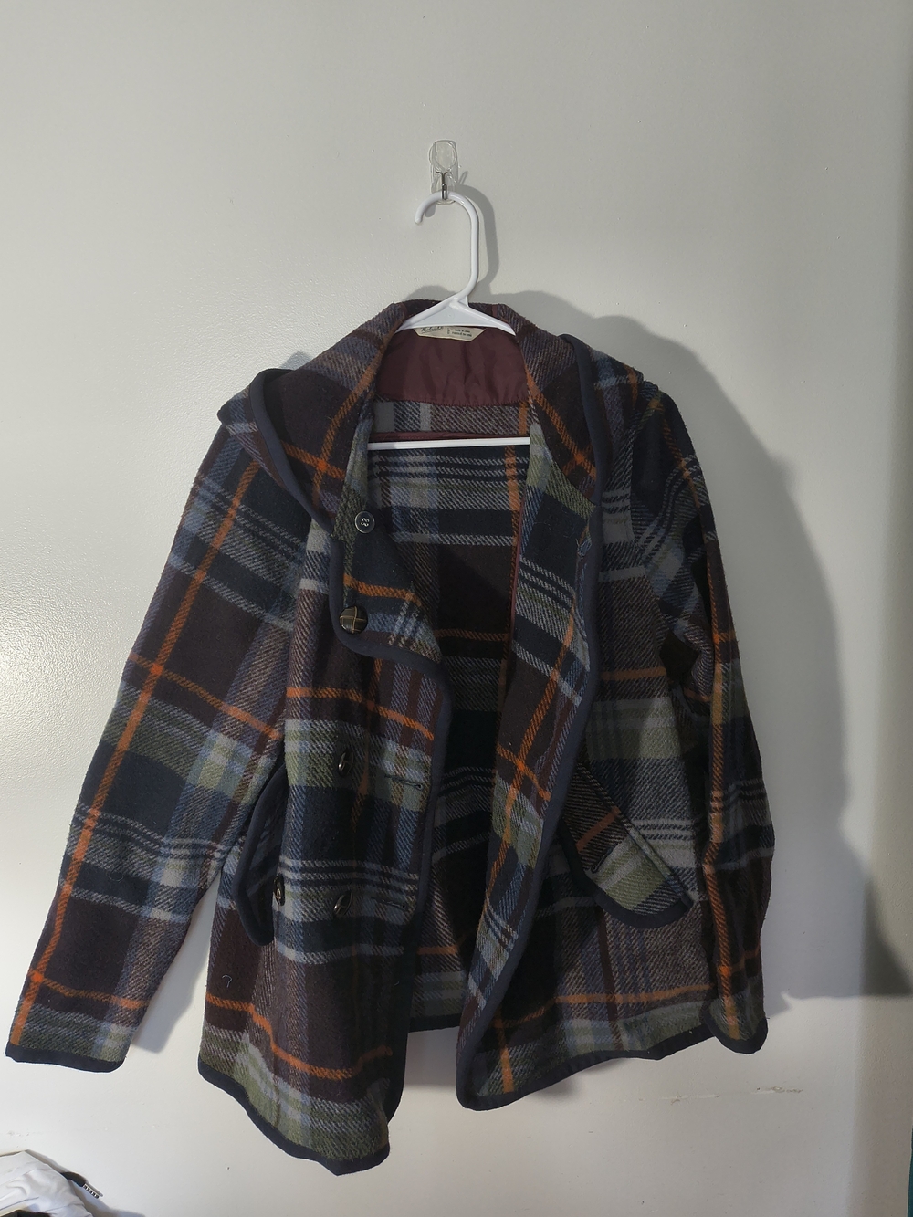 Woolrich Plaid Jacket in Maroon, Orange & Navy